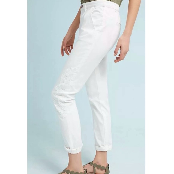 Anthropologie // Relaxed Embroidered Chino Pants🌛 - Picture 3 of 15